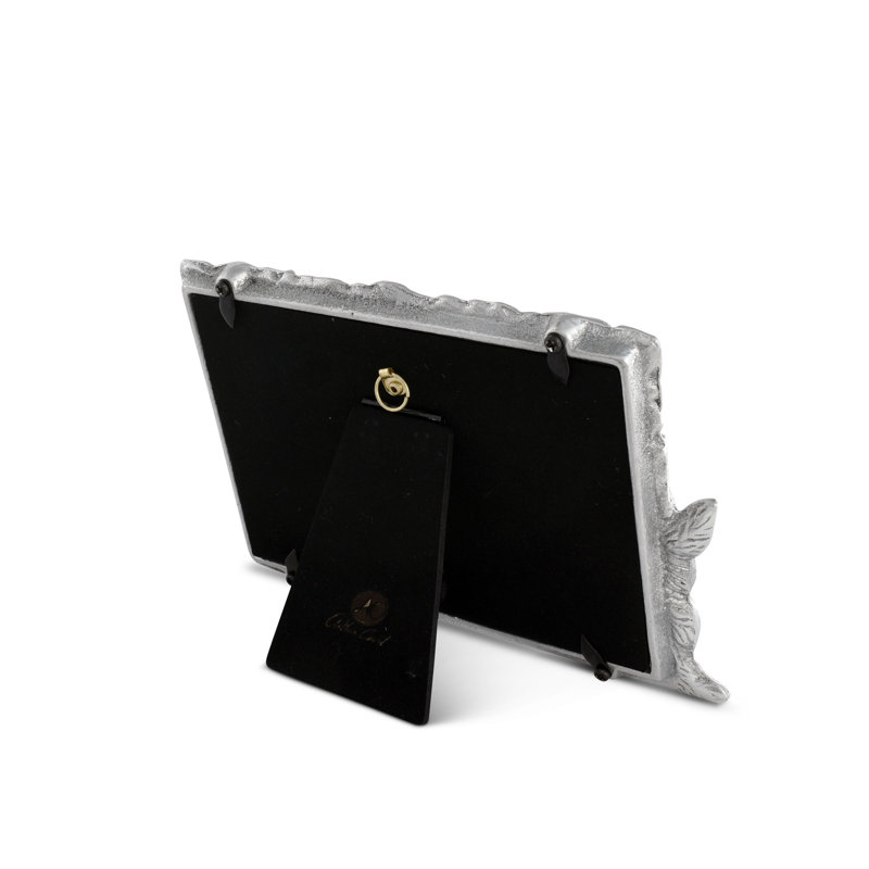 Arthur Court Silver Aluminum Bunny Embossed 4x6 Photo Frame