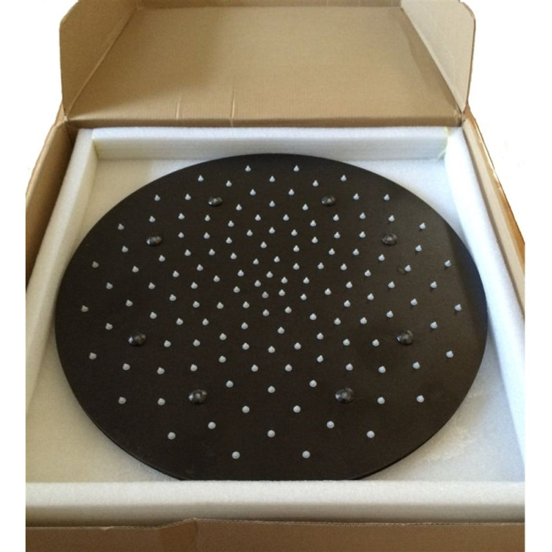 Juno 20 Oil Rubbed Bronze Round Color Changing LED Rain Shower Head, Ceiling Mount, Stainless Steel, Temperature Controlled
