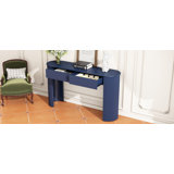 TREXM Entryway Table with Fluted Design, Modern Console Table with Storage, Oval Top and 2 Drawers
