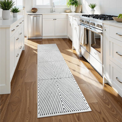 Washable Rug, Modern Kitchen Entryway , Non-Shedding Indoor Carpet