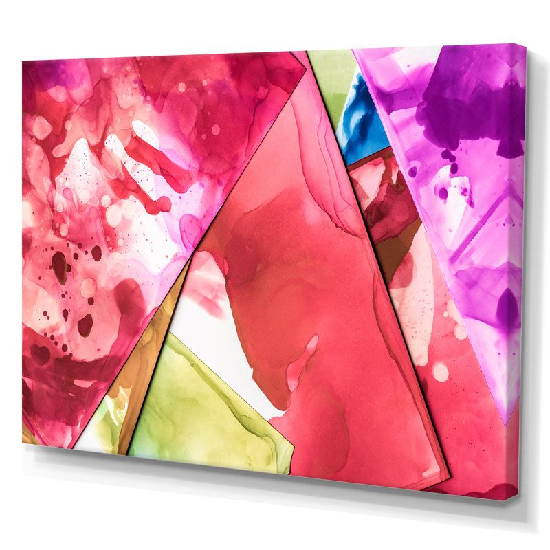 «Red Mauve», art mural moderne sur toile, H 8 po x l 12 po x P 1 po, Toile tendue