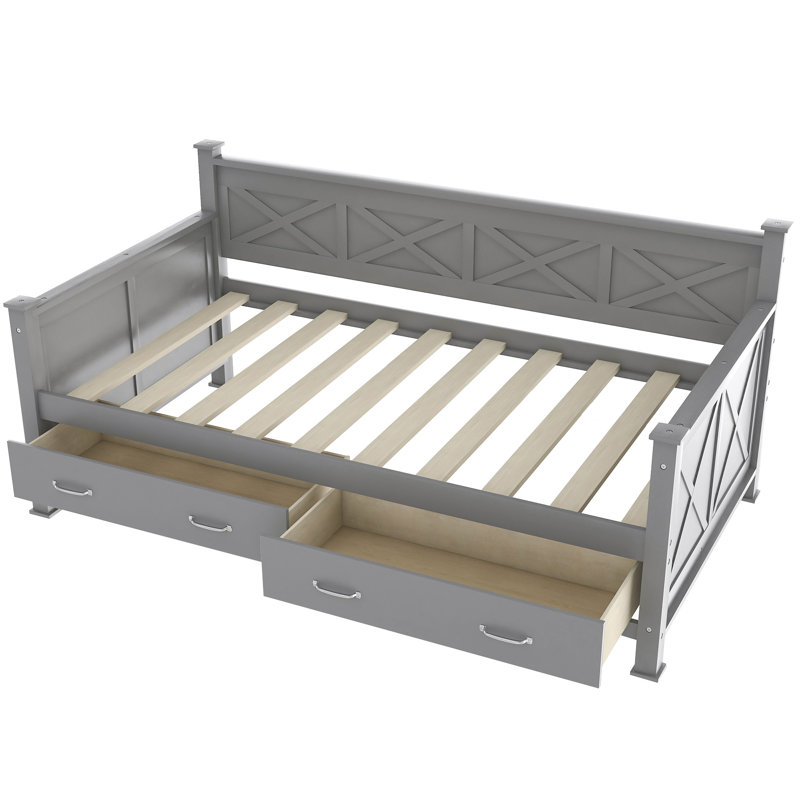 Daybed With 2 Large Drawers, Gray