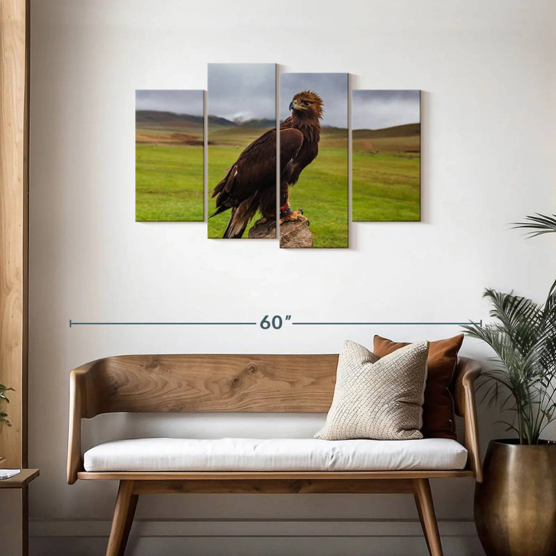 Brampt Eagle On Stone, 27" H x 43" W