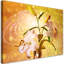 Lily Blossom On A Yellow Background - No Frame Print on Canvas-98482761