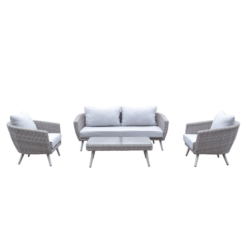 Berneen 4 Seater Rattan Sofa Set