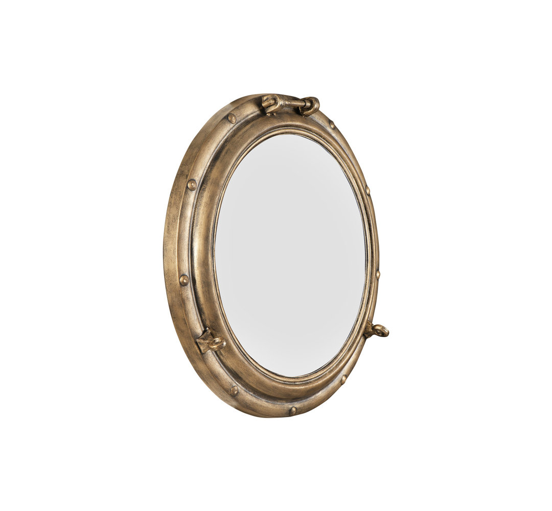 Tyelise Round Metal Porthole Wall Mirror Canora Grey