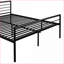 Lit superposé simple au-dessus d'un lit double en métal avec bureau intégré et amp; Échelle, noir métallique pour la chambre à coucher-26121245