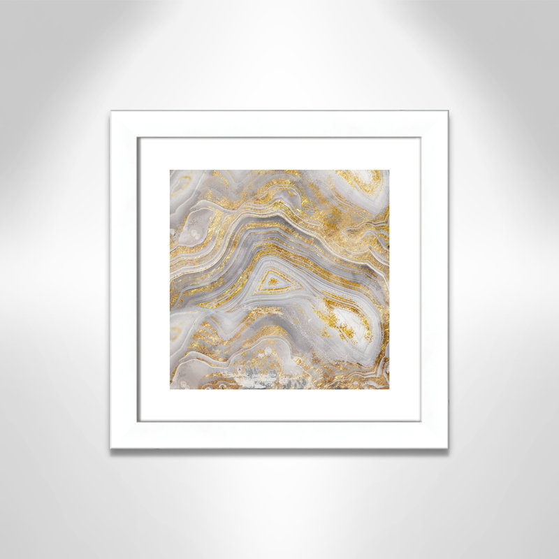 Agate Allure II - peinture encadrée, H 18,5 po x l 18,5 po x P 1,25 po, Cadre blanc