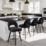 Tabouret de bar et de comptoir pivotant 26 po avec structure en bois massif