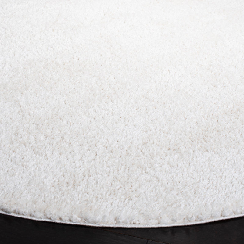 Alayda Shaggy Performance Solid Color Rug, Round 6'7"