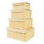 Ensemble de 4 paniers de rangement en bambou naturel avec couvercles et poignées, bacs de rangement décoratifs gigognes pour placard, chambre à coucher et salon