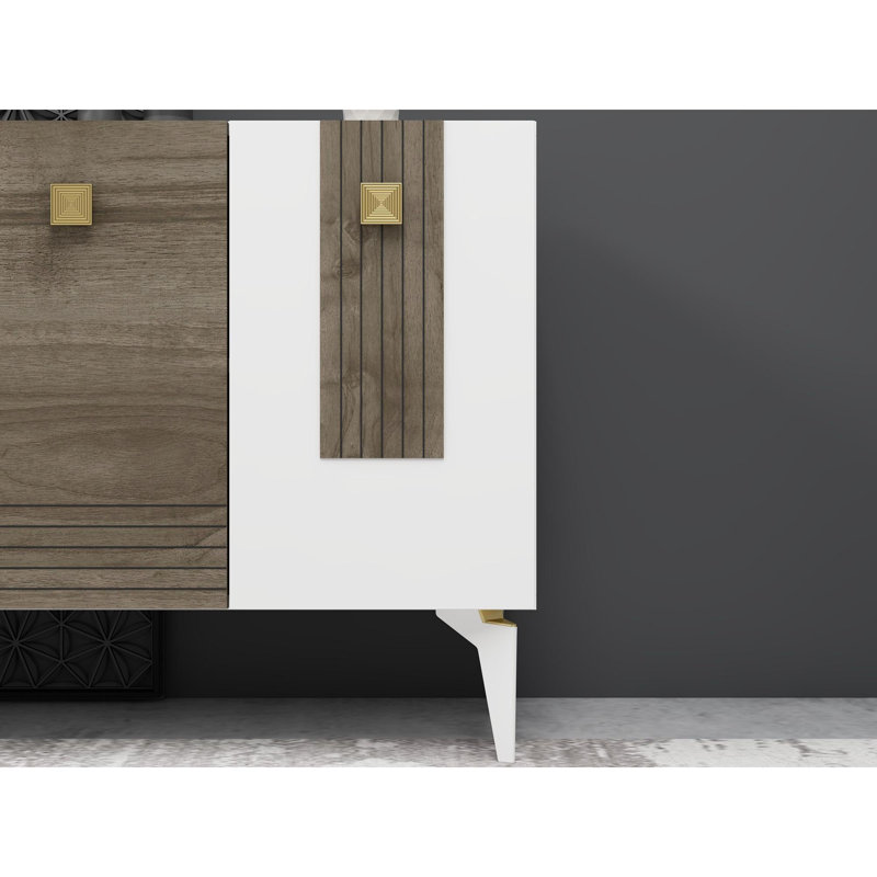 Console, Blanc / noyer