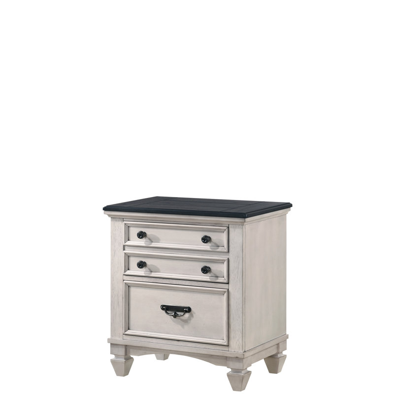 Two-Tone Bedroom Nightstand With Two Drawers And A Stylish Design Look: Drawers, Dependable