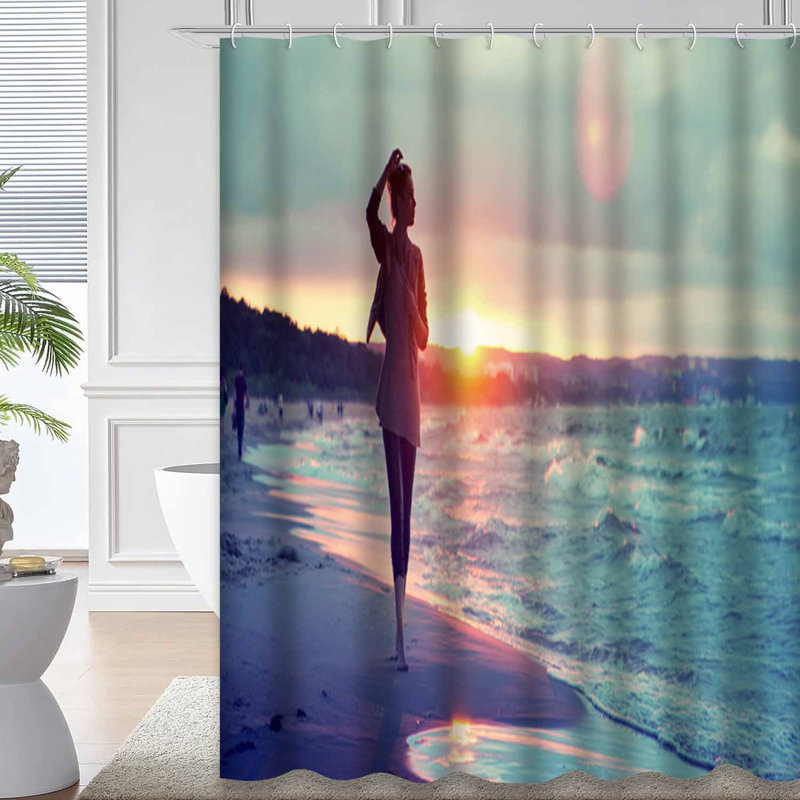 Rideau de douche Seashore Sunset Walk, L 72 po x l 84 po