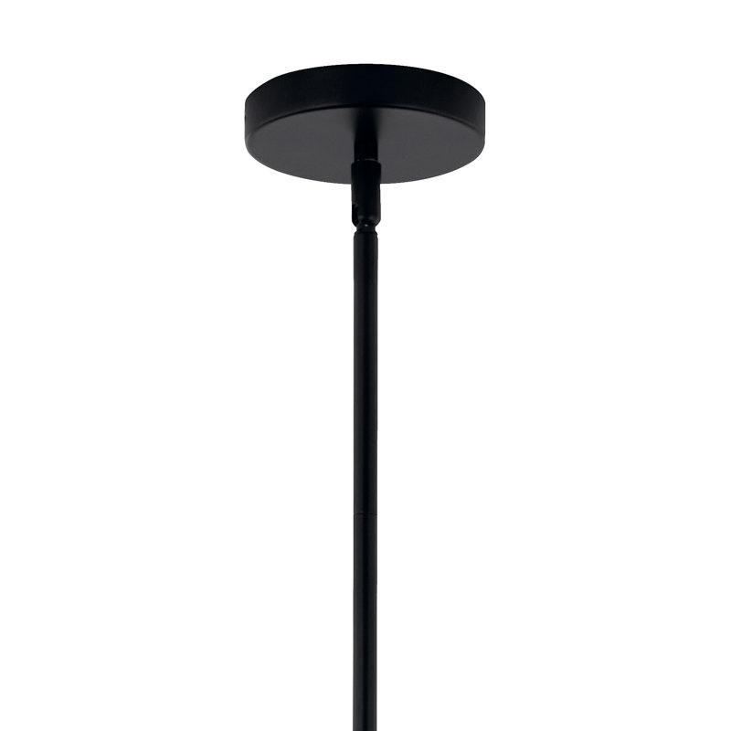 Lustre globe en acier à intensité variable , Noir satiné, H 9,5 po x l 16,5 po x P 16,5 po, 3