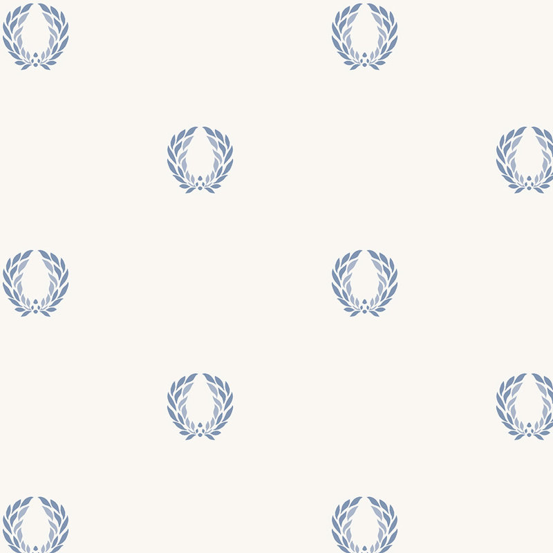 Rouleau de papier peint L 32,7 pi x l 20,5 po Sarasota, Blanc / bleu marine / bleu
