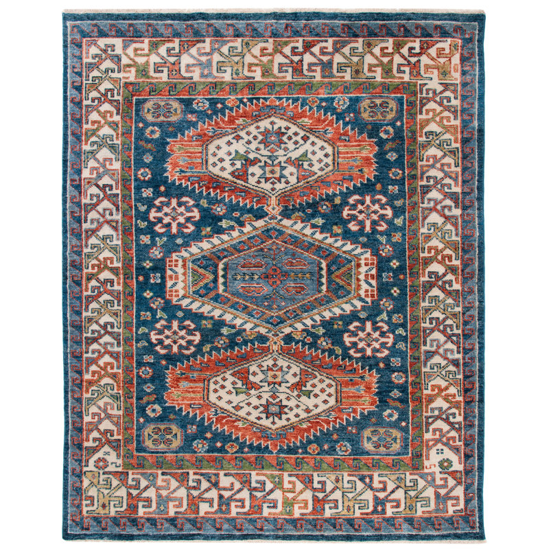 Samarkand 119 Area Rug In Blue / Beige, Rectangle 6' x 9'