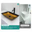 Lavabo vasque carré en verre trempé pour comptoir de salle de bain - Bol dégradé or ambré avec bonde escamotable | Idée de cadeau-122712235