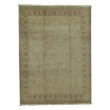 High-Quality Hand-Knotted Light Green Area Rug