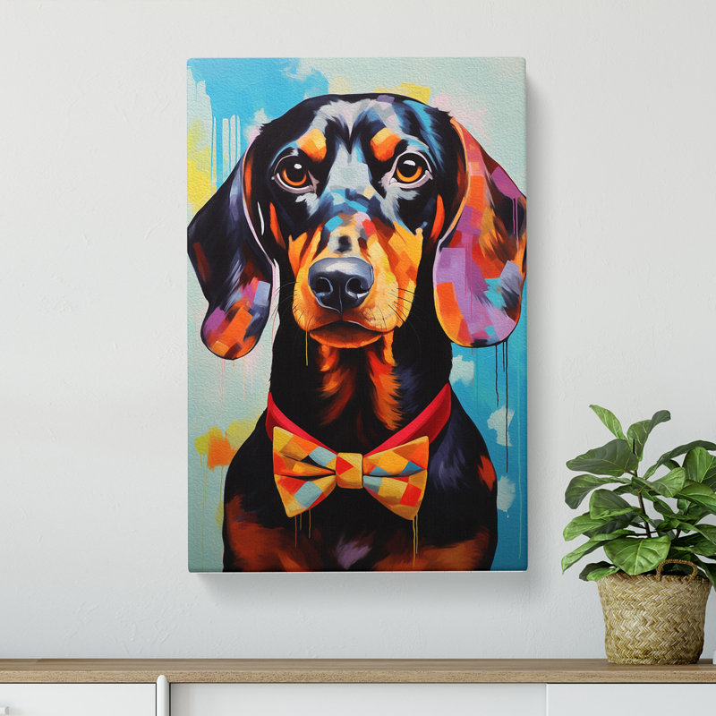 Dachshund Modern - No Frame Print, 60cm H x 40cm W x 3cm D