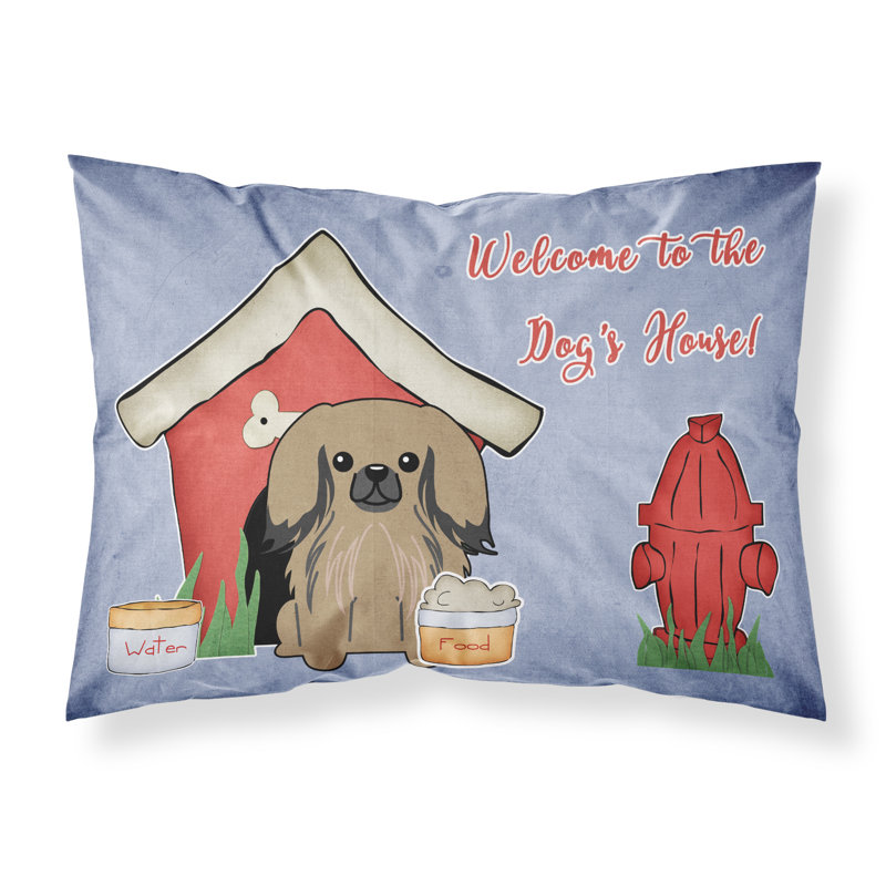 Taie d’oreiller chien house, Pékinois brun clair