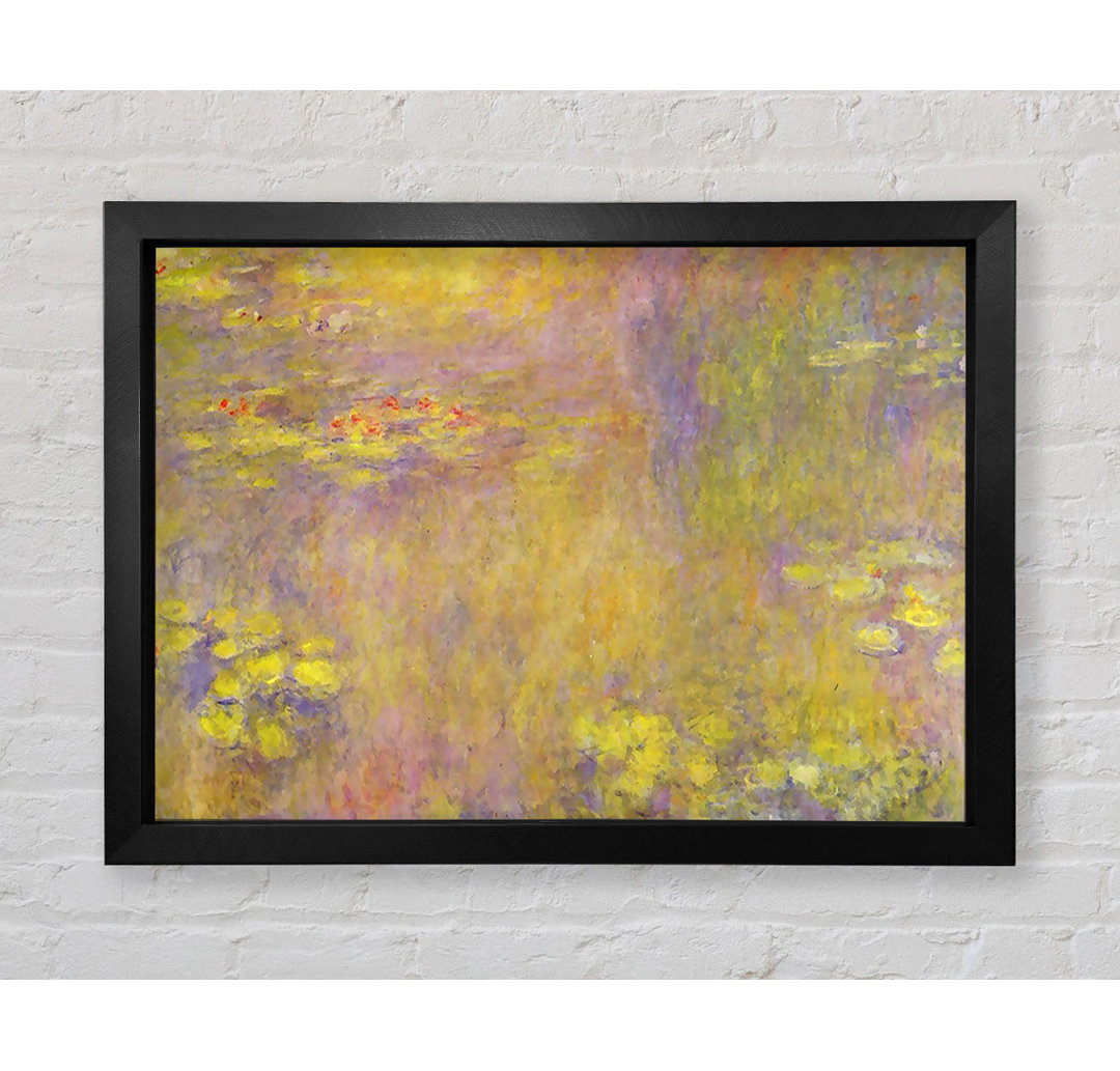 Gerahmtes Wandbild Monet Water Lilies - Yellow Nirvana