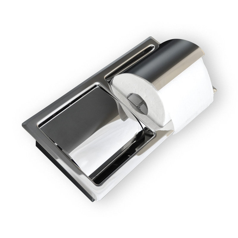 Hoteliere Double Toilet Paper Holder, Polished Stainless Steel