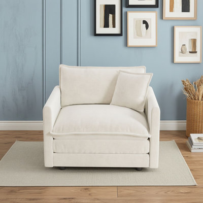 Upholstered Armchair with Toss Pillow