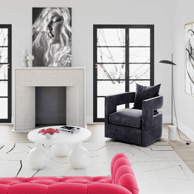 Kennedy Velvet Swivel Chair