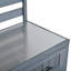 Banc de rempotage avec plateau en acier inoxydable et tablettes mobiles-1651774078