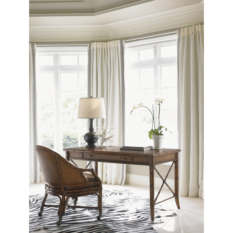 Transitional Brown Home Office Desk with Drawer - 54" Width