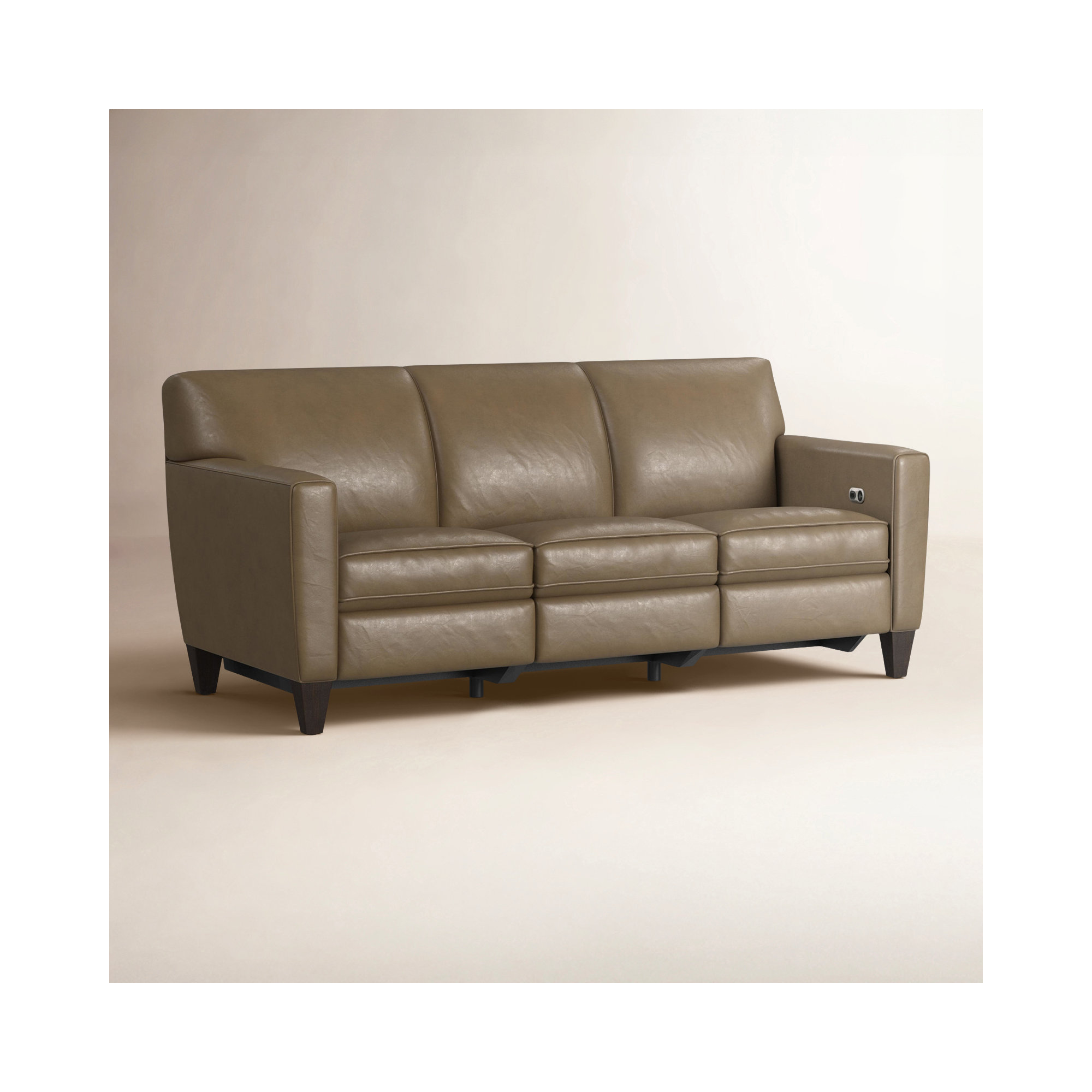 Osmin Foster Power Inclining Sofa, Brown Top Grain Leather