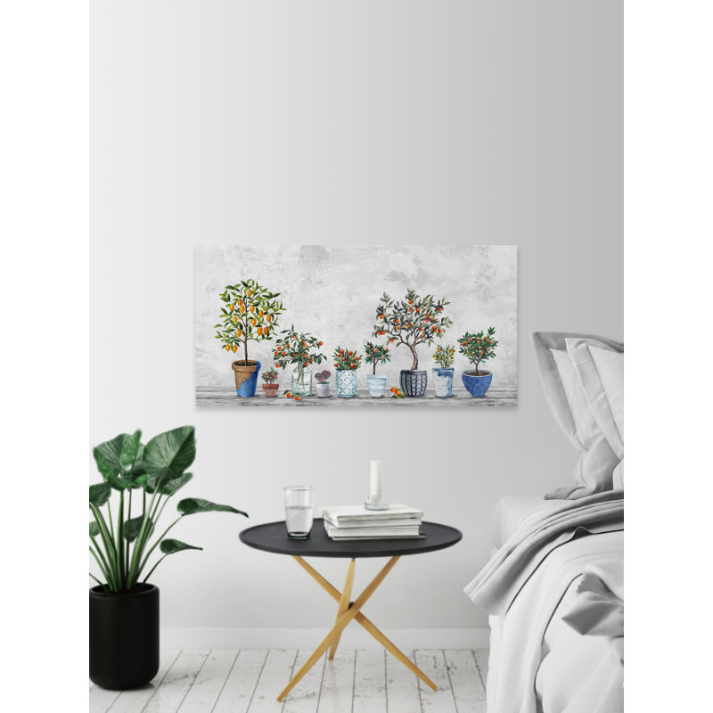 Set Of Plants - Wrapped Canvas Painting, 76cm H x 152cm W x 3.81cm D