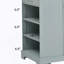 Îlot de cuisine cannelé avec armoire de rangement pour poubelle, prise de courant, support de rangement interne, îlots de cuisine roulants sur 5 roues avec 3 tiroirs, 3 supports latéraux ouverts pour poubelle de 10 gallons, blanc-1555034872