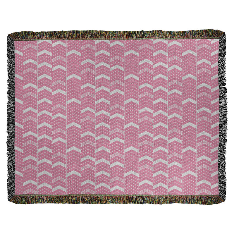 Couverture en coton tissé Rhonda, l 50 po x L 60 po, Rose