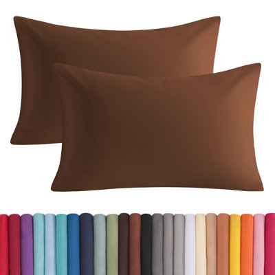 Taies d'oreiller en microfibre brossée avec fermeture à enveloppe, housses de coussin confortables toutes saisons, paquet de 2