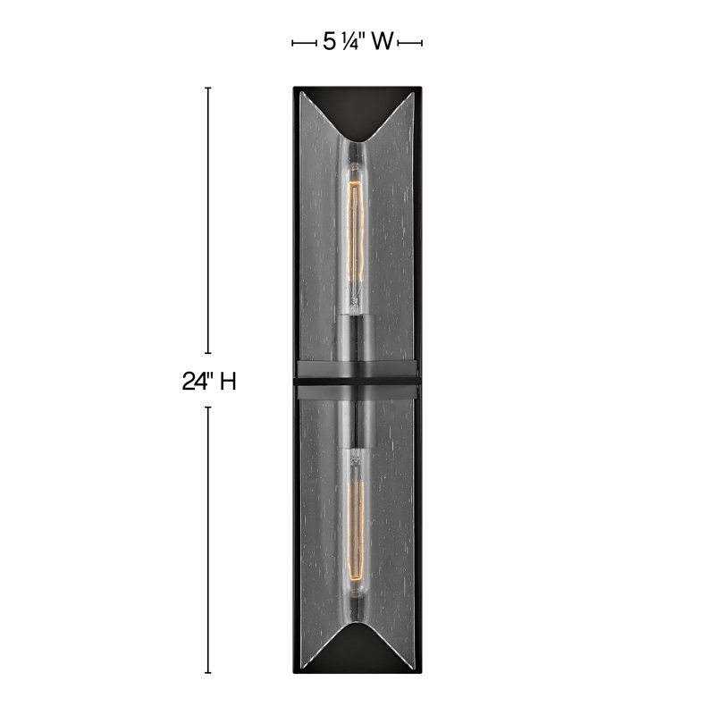 Black Oxide Outdoor Vanity Light with Clear Seedy Glass