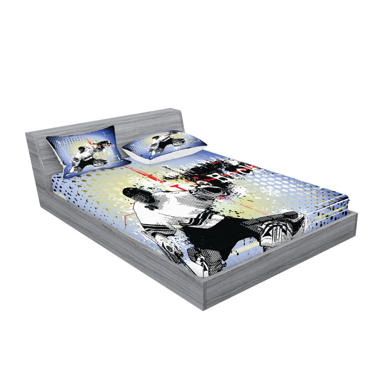 Multicolore drap-housse et coussin décoratif Ambesonne, Ensemble de draps pour très grand lit californien