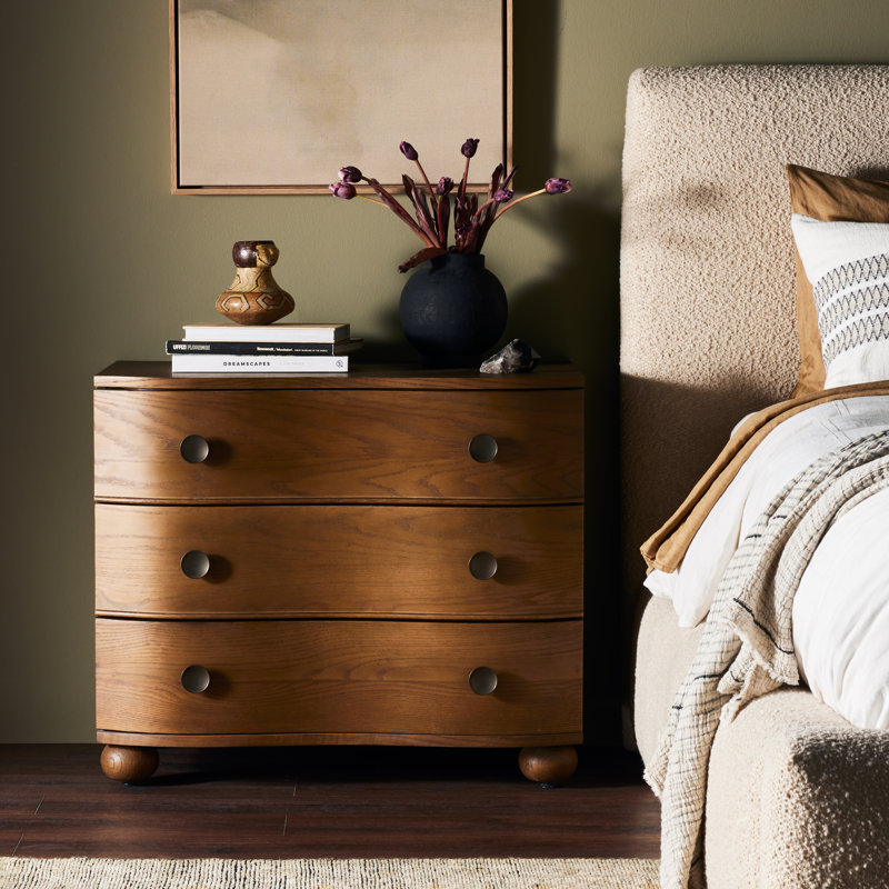 Tariel 32'' W Solid Wood Nightstand in Toasted Oak