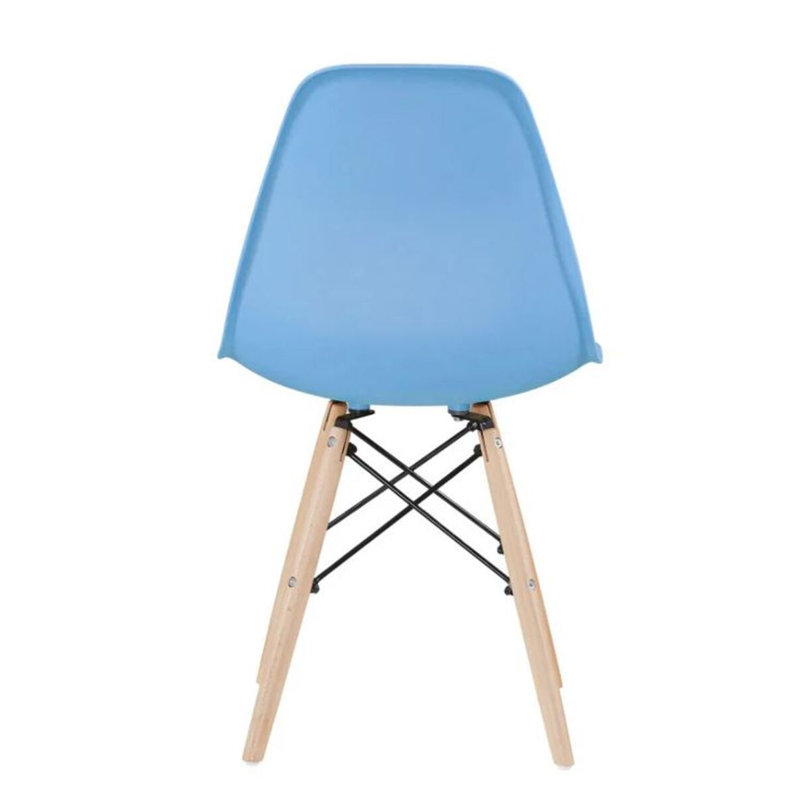 Chaise d'appoint en plastique Wrenshall, Bleu bébé / Naturel