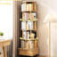 Bibliothèque à 6 niveaux avec roulettes et tiroir, couleur bois