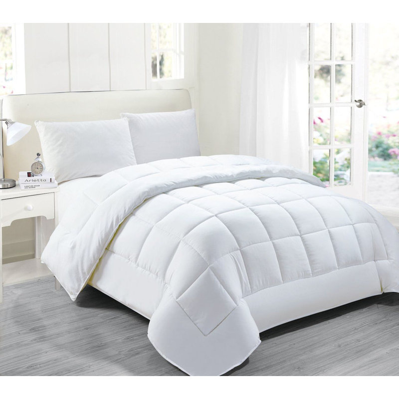 Édredon en duvet synthétique toutes saisons Crystal, Édredon double / grand, Blanc