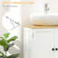Bureau de salle de bain sous l'évier, portes doubles et tablette réglable pour armoire de rangement murale blanche
