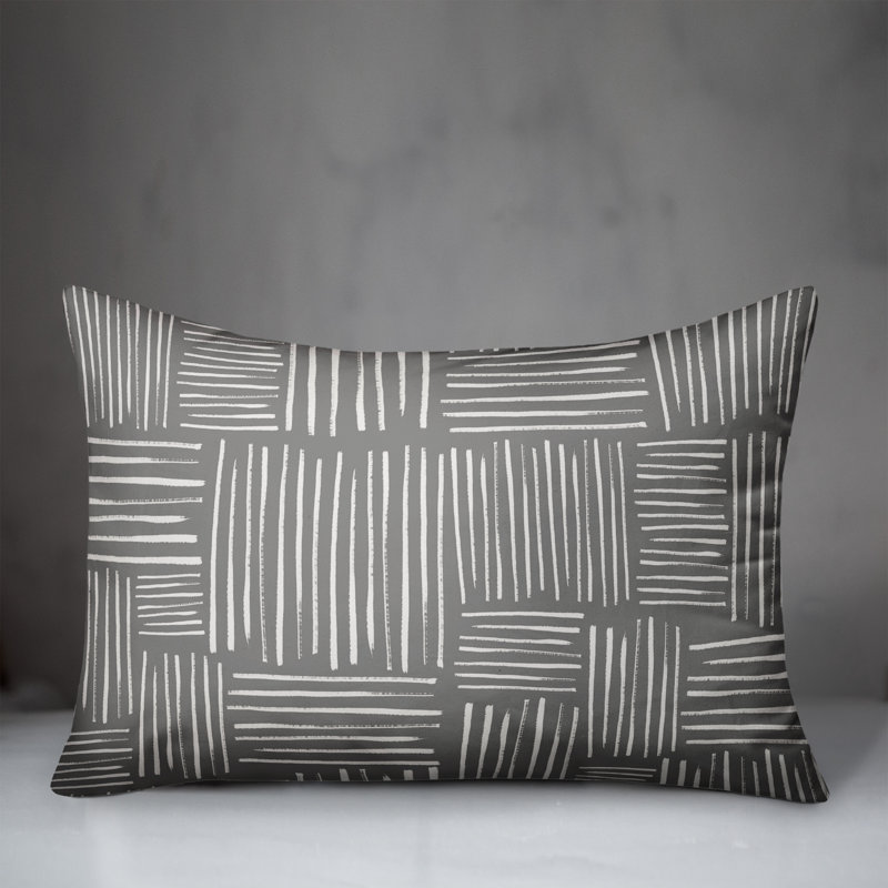  Sketch Lines 19 Outdoor Rectangular Pillow Cover & Insert, Gray