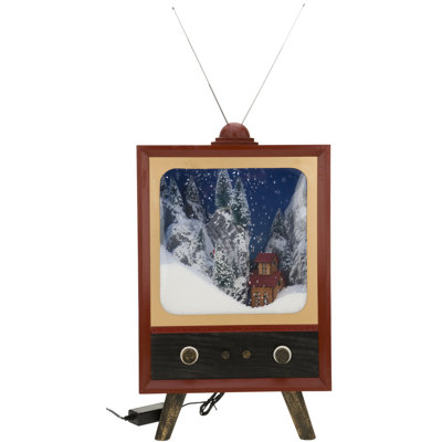 Snowing Old Fashioned TV - 23 Inches