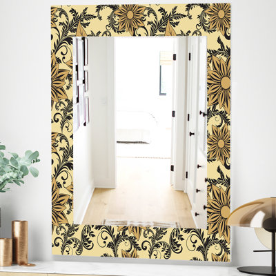Miroir mural traditionnel floral