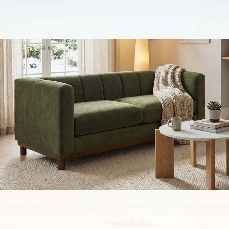 Canapé-lit moderne et spacieux en tissu d'ameublement en chenille