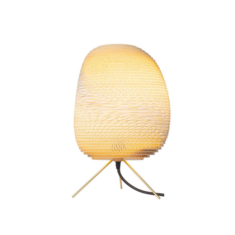 Lampe de table Scraplights en carton recyclé - ébène, Blond