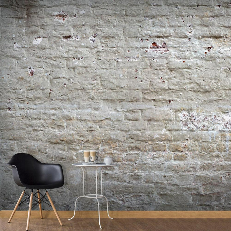 Murale brique beige vieillie, L 68 po x l 98 po