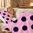 Premium Flannel Lightweight Blanket & 2 Pillow Shams Set with Black Polka Dots on Pink Geometric Ground, Ultra-Soft & Warm Cozy Bedding Set for All-Season, 60" x 80" Blanket + 2 Pillowcases Anti-Pilling & Machine Washable(Set of 3)